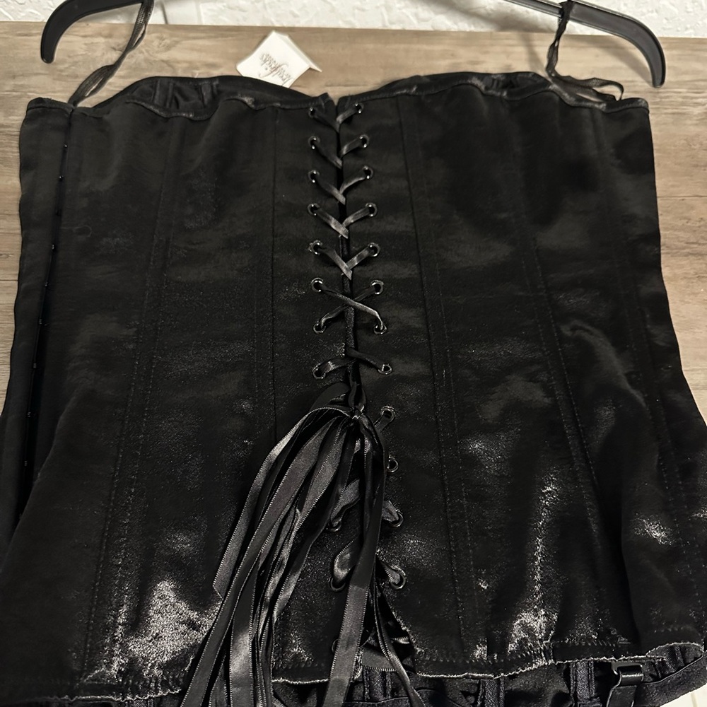 NWT Fredericks of Hollywood Ruched Satin Corset Sz 38 - Picture 5 of 9